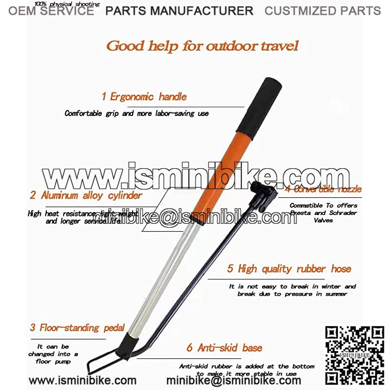 Mini Bike Pump Portable Frame Pump,Air Ball Pump,Multipurpose, Portable Outdoor Cycling Pump Small,Inflator,Presta/Schrader,High Volume and High Pressure Hand Pump, (Pump2826) - Image 4