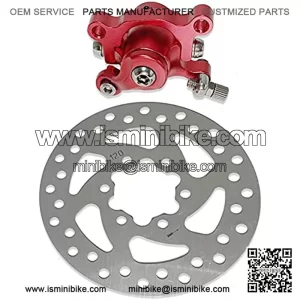 Red Brake Caliper & 120mm(4.72") Disc Rotor Brake for MBX10 MBX11 Moto Rear Mini Bike