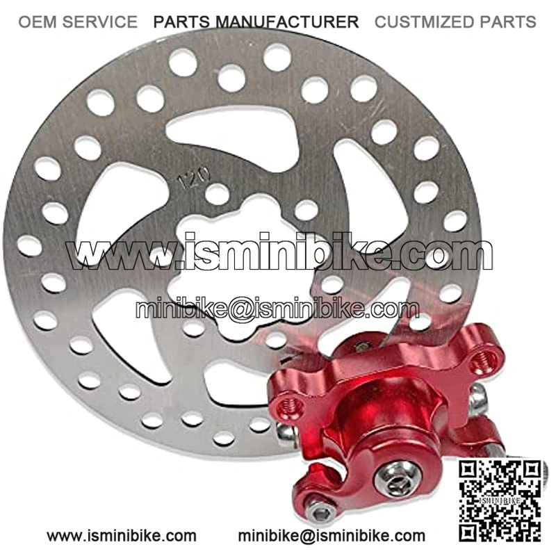 Red Brake Caliper & 120mm(4.72") Disc Rotor Brake for MBX10 MBX11 Moto Rear Mini Bike - Image 2