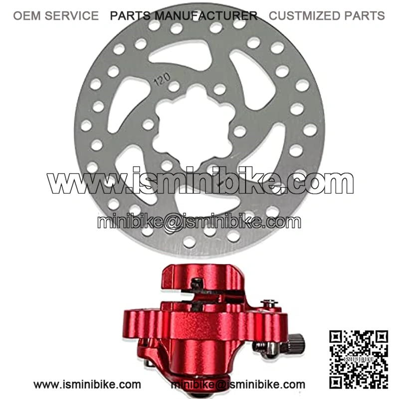 Red Brake Caliper & 120mm(4.72") Disc Rotor Brake for MBX10 MBX11 Moto Rear Mini Bike - Image 3
