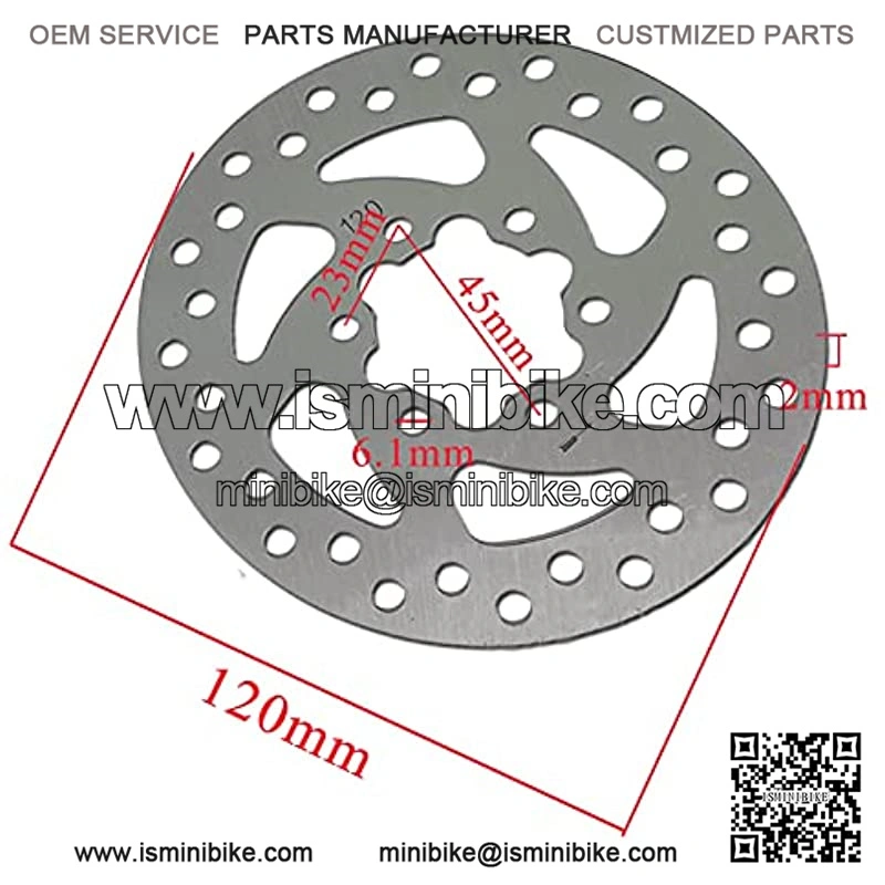 Red Brake Caliper & 120mm(4.72") Disc Rotor Brake for MBX10 MBX11 Moto Rear Mini Bike - Image 4