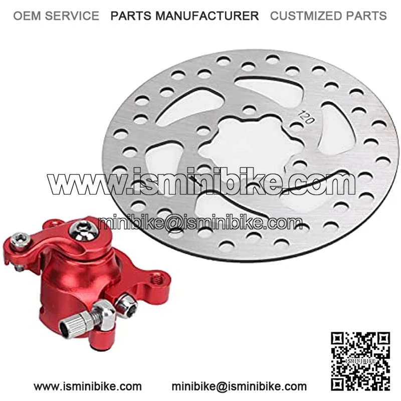 Disc Brake Caliper 4.7in Mechanical Disc Brake Brake Disc Red Caliper Replacement for MBX10 MBX11 Moto Rear Mini Bike 47cc 49cc Pocket Bike Goped Scooter Go-Kart Bicycle