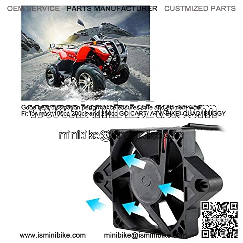 Acouto Motorcycle Radiator Fan Electric Engine Cooling Fan 12V ATV Cooling Fan Radiator Universal for Motorcycle ATV Go Kart Quad 150-250cc - Image 3