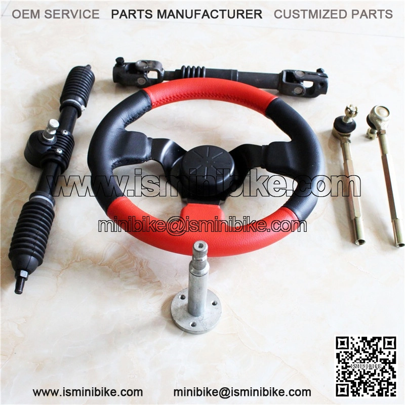 GO KART Steering Wheel Assembly set Tie Rod Rack Adjustable Shaft - Image 2