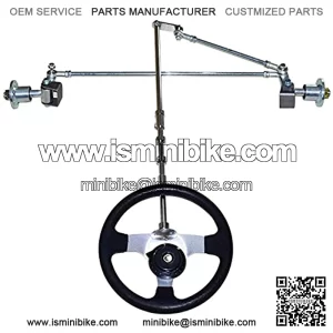 640mm Front Steering Gear Rack Joint Tie Rod & Wheel Assembly 168cc Go Kart UTV ATV