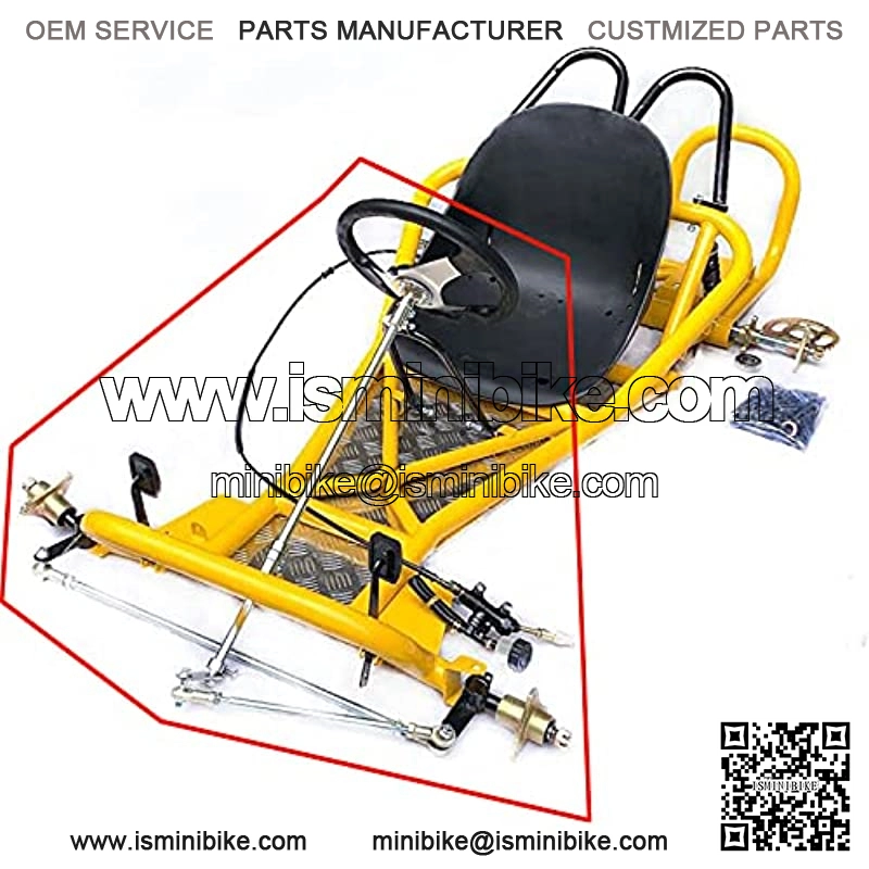640mm Front Steering Gear Rack Joint Tie Rod & Wheel Assembly 168cc Go Kart UTV ATV - Image 2