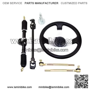 GO KART GO CART 110cc Steering Wheel Tie Rod Rack Adjustable Gear Shaft TV UTV