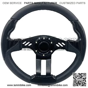 12.5 Inch Golf Cart Steering Wheel Carbon Fiber For Golf Cart Club Car DS & Precedent, EZGO TXT/RXV Yamaha (5115F)
