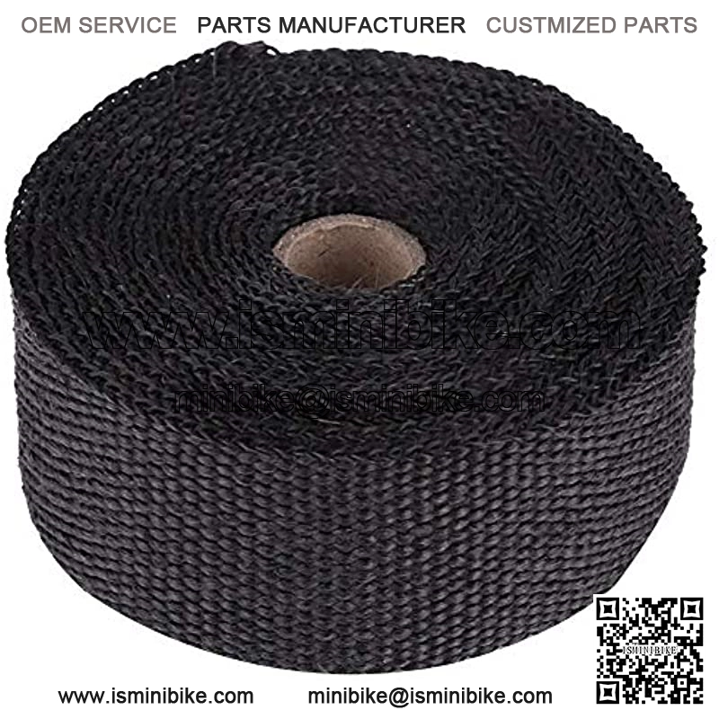 Exhaust Pipe Wrap, Black Exhaust Heat Wrap, Fiberglass Heat Shield Tape with 10 Stainless Ties for Motorcycles, Muscle Car, Vintage Car, ATV, Go Kart - Image 4