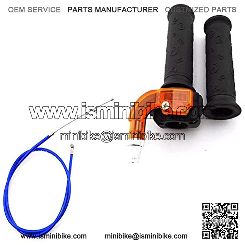 7/8" 22mm Twist Throttle Handle Grips + 825mm Blue Carburetor Gas Throttle Cable - Image 3