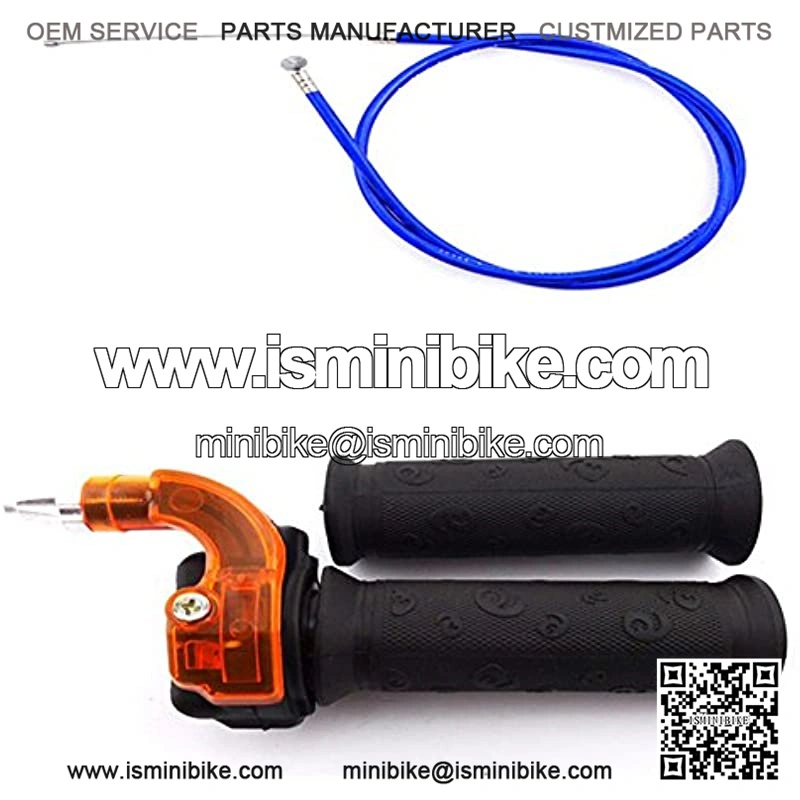 7/8" 22mm Twist Throttle Handle Grips + 825mm Blue Carburetor Gas Throttle Cable - Image 4