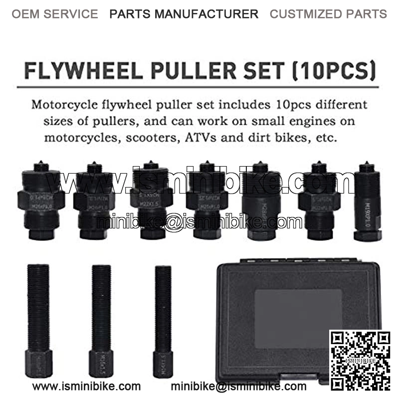 Motorcycle Flywheel Puller Kit for Small Engine, 14mm 16 18 19 20 22 24 25 26 27 28mm 10PCS Dirt Bike ATV Flywheel Puller Set Compatible with Suzuki/Yamaha/Kawasaki/Honda/and More - Image 2