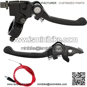 Black Chrome Clutch Brake Lever for 22mm 7/8 inch Handlebar,Clutch Cable with Adjuster Dirt Bike Clutch Cable Motorcycle Clutch Cable 110 for NC Engine,110 125 200 250CC Mini Bike Pit Bike