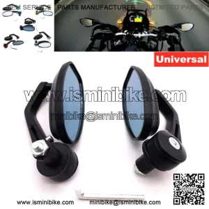 Motorcycle ATV Pit Bike Scooter 7/8" 22mm Handle Bar End Rearview Side Mirrors