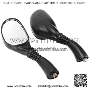 Espejo retrovisor para motocicleta, espejos laterales planos para motocicleta, 2 piezas, negro, universal, de alta resistencia para veh??culos todo ter, para Go Karts, repuesto para