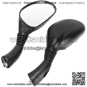 Espejos traseros de motocicleta, negro plano, resistente a la intemperie, 2 piezas, espejo retrovisor de motocicleta, universal para veh??culos todo ter, karts para scooters