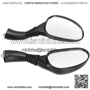 Espejos traseros de motocicleta, espejo retrovisor de motocicleta resistente a la intemperie, 2 piezas, negro, plano, de alta resistencia, para scooters, para veh??culos todo ter, para