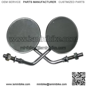 4" Round Chrome Mirrors with 6" Stem