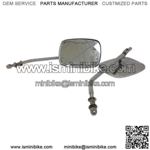 Chrome Die Cast Motorcycle Mirrors-Long Stem