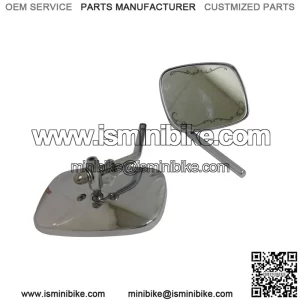 Chrome Die Cast Motorcycle Mirrors-Short Stem