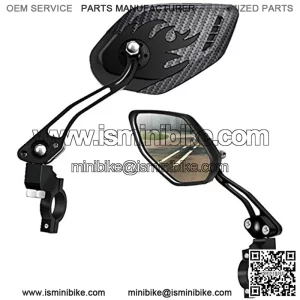 LX LERMX Bike Mirrors [Upgraded Version] Two PCS HD,Blast-Resistant, Glass Lens Bar End Mountain Bicycle Mirror Adjustable Bike Glass Mirror Rotatable Safe Rearview