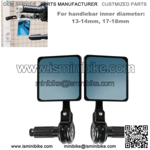 2PCS Motorcycle Scooter Mirror CNC Handle Bar End Rearview Side 13-14mm 17-18mm