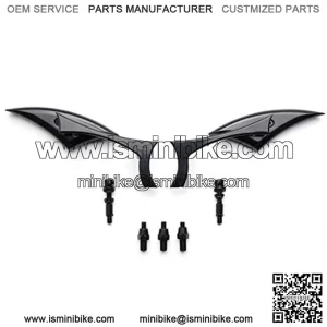 Black Mini Custom Side Mirrors For Harley Sportster Dyna Glide Softail Touring