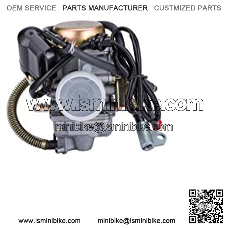 PD24J Carburetor for 4- Stroke GY6 125cc 150cc 152QMI 157QMJ Engine Scooter ATV Go Kart Kazuma Baja Kymco Tank with Fuel Filter Spark Plug Intake Manifold and Adjusting Shims - Image 3