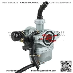 19mm Zinc Carburetor w/Hand Choke Lever for 50cc 70cc 90cc 110cc 4-stroke ATV Carb Dirt Bike Go Kart Quad 4 Wheeler Pit Bike