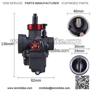RACING CARBURETOR PE24FL FLANGE FIT FOR CROSS BIKE 70CC 100CC 125CC SCOOTER HONDA YAMAHA SUZUKI (PE24FLYJ, Black)