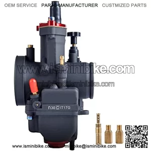 Racing Performance Carburetor 30mm Motorcycle Carburetor 200 250 Power Jet Carb 30mm With Carburetor Jets Fit NC Engine Dirt Bike Mini Bike TTR Apollo ATV Cafe Bike