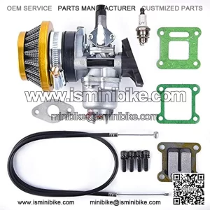 Air Filter Stack Carburetor Carb Replacement for 2 Stroke 47cc 49cc Mini ATV Quad Dirt Pocket Bike Yellow/Red