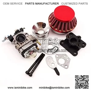 Racing Carburetor Kit Carb Air Filter Stack Manifold Intake Pipe For 2 Stroke 47cc 49cc Mini ATV Quad Kids Dirt Pocket Bike