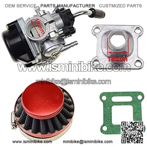 Performance Carb Carburetor Air Filter Assembly for 2-stroke 47cc 49cc Mini Pocket Bike Quad Chopper ATV Red