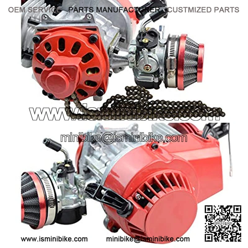 Performance Carb Carburetor Air Filter Assembly for 2-stroke 47cc 49cc Mini Pocket Bike Quad Chopper ATV Red - Image 5