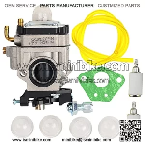 15mm Carburetor with Gasket Primer Blub Fuel Line Fuel Filter Replacement for 43cc 47cc 49cc 50cc 2 Stroke Mini Pocket Bike Chopper ATV Quad Dirt Bike Super Gas Scooter Bike