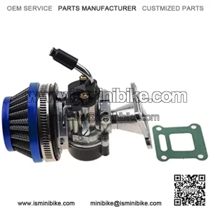 19mm Carburetor with Air Filter Gasket Assembly Replacement for 2 Stroke 47cc 49cc Mini Pocket Bike ATV Quad Chopper Blue