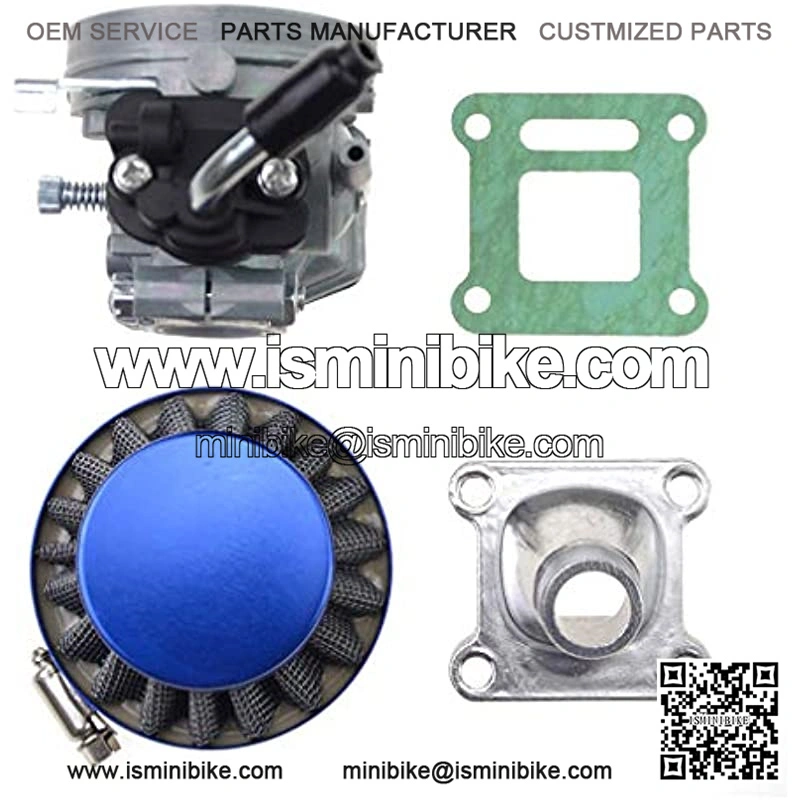 19mm Carburetor with Air Filter Gasket Assembly Replacement for 2 Stroke 47cc 49cc Mini Pocket Bike ATV Quad Chopper Blue - Image 2
