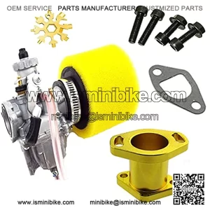 VM22-3847 26mm Carburetor Intake Manifold Air Filter Set For Mikuni 110cc 125cc 140cc GX200