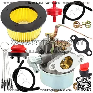 Carburetor + Air Filter 30604 30727 Kit Compatible for Tecumseh 631921 631070 631070A 631074 631245 631820 632284 H25 H30 H35 H40 Engine Carb Chipper Shredder Tiller Generator Snowblower