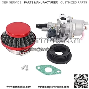 Carburetor Carb Carby + Red Filter + Stack for 2 Stroke 47Cc 49Cc Engine Parts Mini Kids ATV Quad Dirt Pocket Bike Minimoto