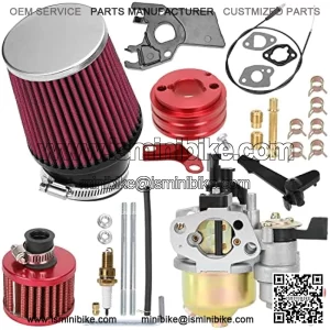 212cc Carburetor Air Filter Kit for Predator 212cc 224cc Engine Coleman CT200U CT200U-EX BT200X Baja Trailmaster Warrior MB200 196cc 200cc GX160 GX200 6.5hp Mini Bike Go Kart Performance Parts