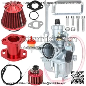 VM22 Carburetor Carb Intake Pipe Mainfold Kit for Non Hemi Predator 212cc Engine Coleman CT200U CT200U-EX GX160 GX200 196cc 6.5HP Baja Warrior MB200 Mini Bike Go Kart Performance Parts