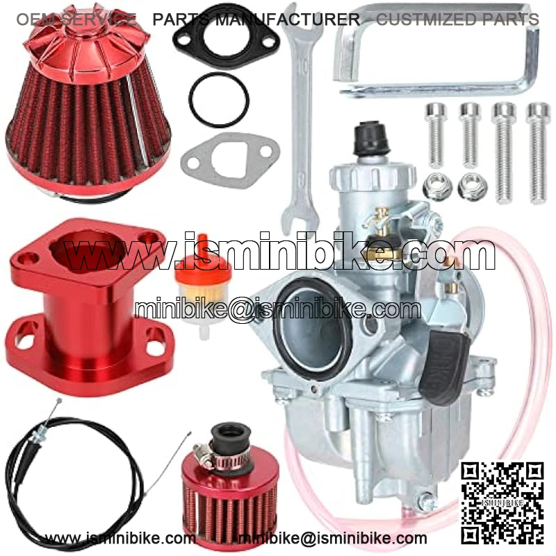 VM22 Carburetor Carb Intake Pipe Mainfold Kit for Non Hemi Predator 212cc Engine Coleman CT200U CT200U-EX GX160 GX200 196cc 6.5HP Baja Warrior MB200 Mini Bike Go Kart Performance Parts