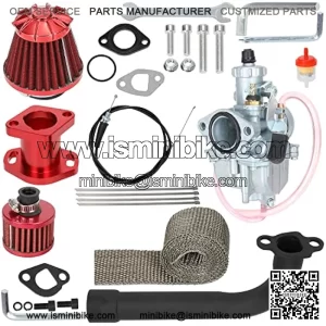 VM22 Carburetor Air Filter Exhaust Header Pipe Kit for Predator 212cc Coleman CT200U BT200X CT200U-EX Baja Warrior Trailmaster MB200 GX160 196cc 6.5hp Small Engine Mini Bike Go Kart Parts