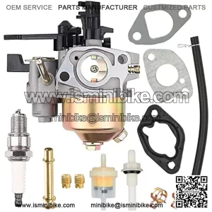 Carburetor w/Main Jet Kit Upgraded carb for Coleman BT200X CT200U Trail CT200U-EX CT200U-EXR Mini Bikes Go-Kart Baja Warrior MB165 MB200 196cc 200cc 212cc 6.5Hp Manual Choke Go kart Carb
