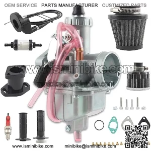 VM22 26mm Carburetor with 38mm Air Filter Kit for Mikuni Intake Pipe Pit Dirt Bike SSR 1110cc 125cc 140cc Lifan YX Zongshen Dirt Pit Bike XR50 CRF70 KLX BBR Mini Bike Go Kart (Black)