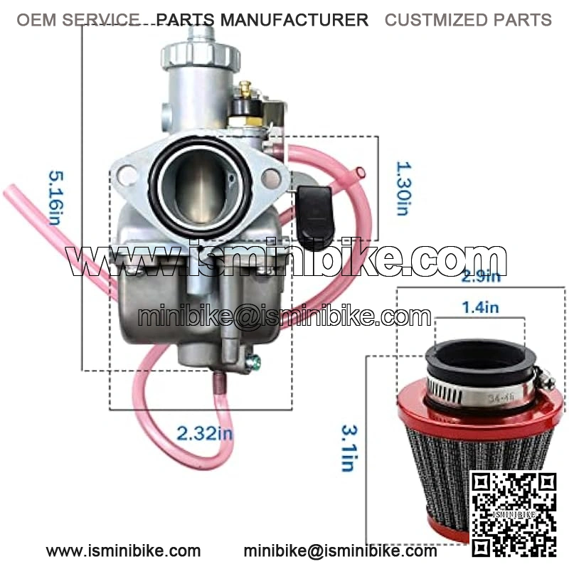 212cc Carburetor with Air Filter Intake Mainfold VM22 Performance for Mikuni 22mm Carb Predator 212cc 196cc Mini Bike Go Kart KT196 BT200X CT200U Honda GX200 Clone Engine - Image 2