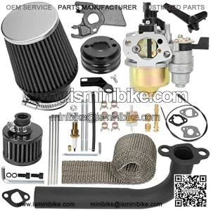 High Performance Carburetor Header Exhaust Pipe Stage 2 for Predator 212cc 196cc 6.5hp Clone Engine Coleman CT200U BT200X GX160 GX200 Baja Warrior Trailmaster MB200 Mini Bike Go Kart Parts