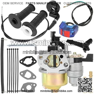 GX160 Carburetor Carb Jet 7/8 Twist Throttle Cable Assembly Kit for Predator 196cc 212cc 6.5hp Coleman CT200U CT200U-EX BT200X Baja Warrior Heat MB165 MB200 Massimo Trailmaster Mini Bike Parts